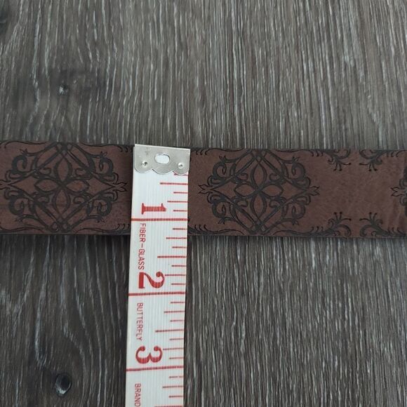 Brown Printed Belt Faux Leather 38" Long - Picture 5 of 5